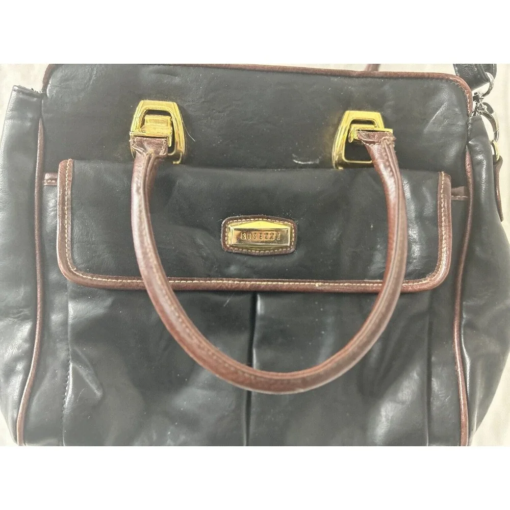 Rosetti Black Faux Leather Satchel Purse‎ Handbag